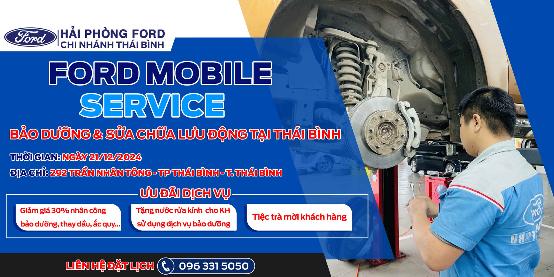 Thông báo bảo dưỡng lưu động tháng 12 tại Thái Bình