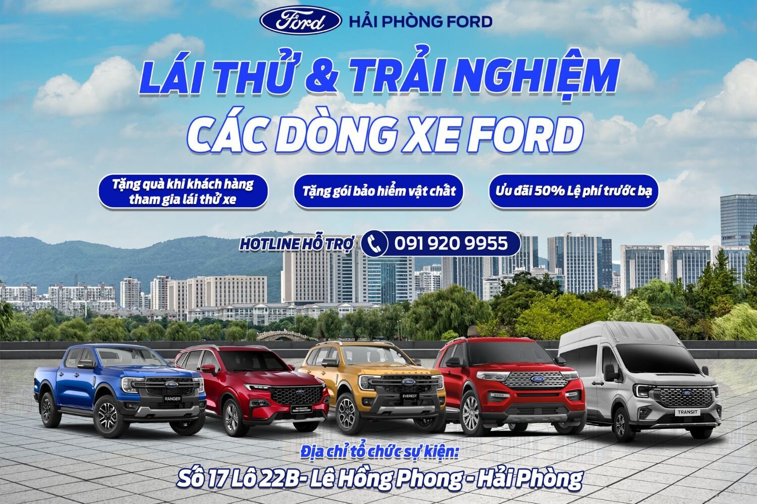 Thư mời sự kiện lái thử các dòng xe Ford tại Lê Hồng Phong