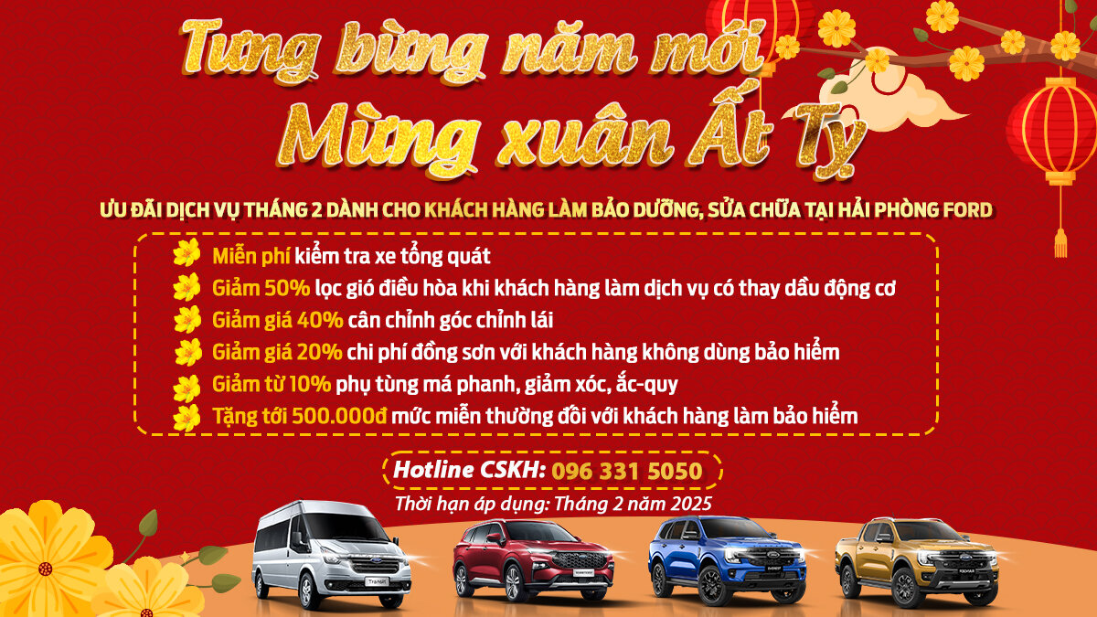 Ưu Đãi Dịch Vụ Bảo Dưỡng xe Xuân 2025