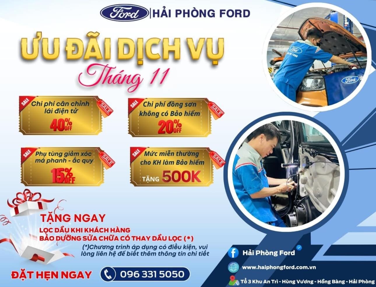 ƯU ĐÃI DỊCH VỤ THÁNG 11 TẠI HẢI PHÒNG FORD